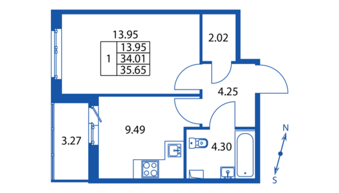 36 м², 1-комнатная квартира 5 050 000 ₽ - изображение 96
