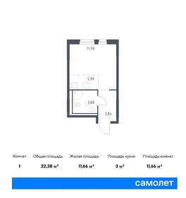 22,4 м², квартира-студия 3 848 115 ₽ - изображение 19