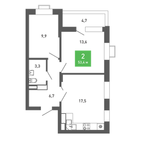 58,1 м², 2-комнатная квартира 6 641 901 ₽ - изображение 16