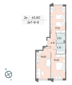 65,4 м², 2-комнатная квартира 28 419 046 ₽ - изображение 44