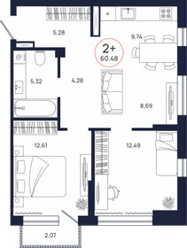 62,6 м², 2-комнатная квартира 6 718 040 ₽ - изображение 20