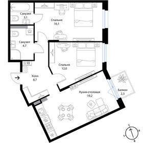 88,5 м², 3-комнатная квартира 9 999 000 ₽ - изображение 75