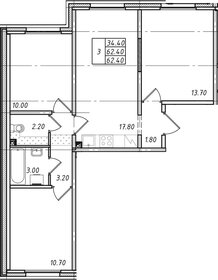 Квартира 62,4 м², 3-комнатная - изображение 1