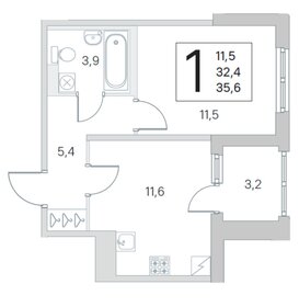 Квартира 32,4 м², 2-комнатная - изображение 1