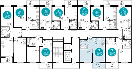 36,4 м², 1-комнатная квартира 15 288 000 ₽ - изображение 107