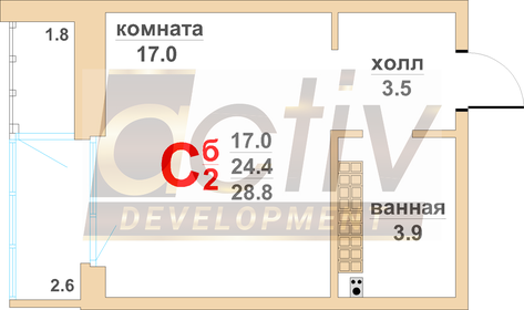 43,1 м², 2-комнатная квартира 3 200 000 ₽ - изображение 81