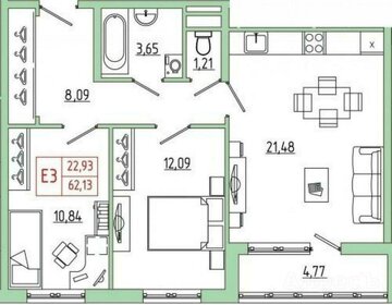 66,5 м², 3-комнатная квартира 8 280 000 ₽ - изображение 55