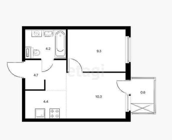 Квартира 33,5 м², 2-комнатная - изображение 1