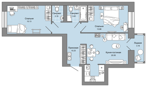 79 м², 3-комнатная квартира 8 032 244 ₽ - изображение 32
