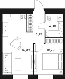 Квартира 39,1 м², 1-комнатная - изображение 1