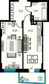 42 м², 1-комнатная квартира 5 300 000 ₽ - изображение 37