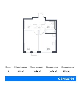 Квартира 32,3 м², 1-комнатная - изображение 1