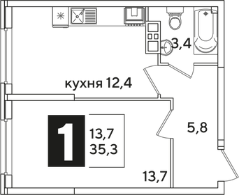 34,9 м², 1-комнатная квартира 7 000 000 ₽ - изображение 85