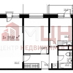 Квартира 59,6 м², 2-комнатная - изображение 2