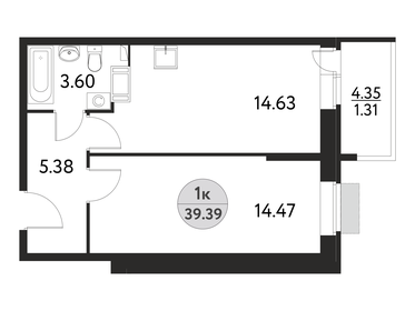 37,6 м², 1-комнатная квартира 6 674 000 ₽ - изображение 31