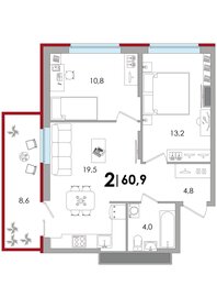 42,5 м², 2-комнатная квартира 3 750 000 ₽ - изображение 109