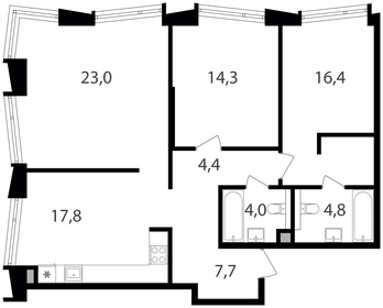 138 м², 3-комнатная квартира 75 000 000 ₽ - изображение 71