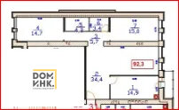 92,8 м², 3-комнатная квартира 15 777 700 ₽ - изображение 1