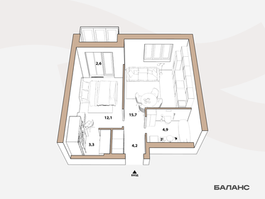 40,2 м², 1-комнатная квартира 7 450 000 ₽ - изображение 23