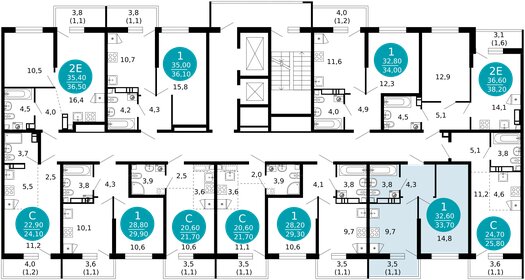 34 м², квартира-студия 15 200 000 ₽ - изображение 83