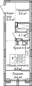 31,4 м², квартира-студия 6 150 000 ₽ - изображение 26