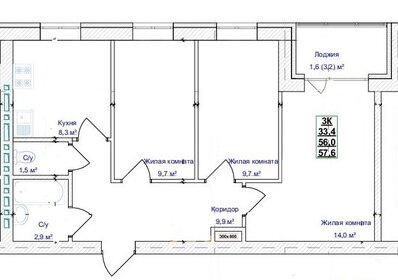 60,9 м², 4-комнатная квартира 3 700 000 ₽ - изображение 60