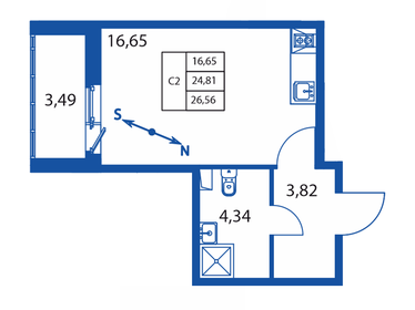 31,6 м², 1-комнатная квартира 4 800 000 ₽ - изображение 155