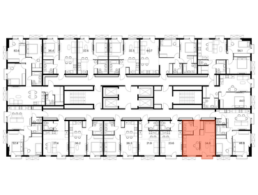 34,6 м², 1-комнатная квартира 7 650 000 ₽ - изображение 78