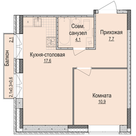 39,7 м², 1-комнатная квартира 4 500 000 ₽ - изображение 6