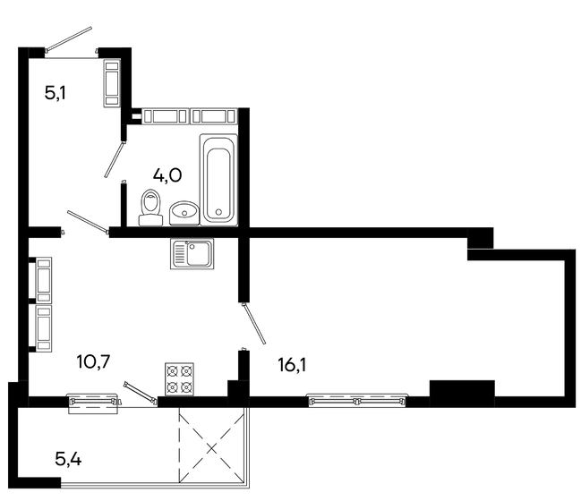 41,3 м², квартира-студия 7 227 500 ₽ - изображение 15