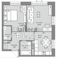 Квартира 55,2 м², 2-комнатная - изображение 2