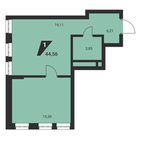 Квартира 44,6 м², 1-комнатная - изображение 2