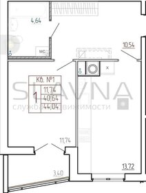 Квартира 44 м², 1-комнатная - изображение 1