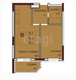 Квартира 40,6 м², 1-комнатная - изображение 1