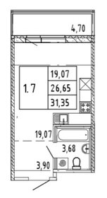 Квартира 31,4 м², студия - изображение 1