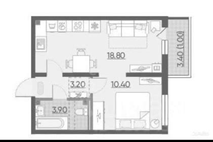 Квартира 37,3 м², 2-комнатная - изображение 1