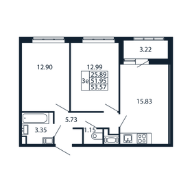51,6 м², 2-комнатная квартира 11 460 000 ₽ - изображение 143