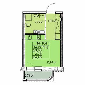 Квартира 24,5 м², студия - изображение 1