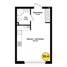 Квартира 26,1 м², студия - изображение 1