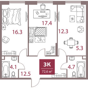 86,4 м², 3-комнатная квартира 38 880 000 ₽ - изображение 16