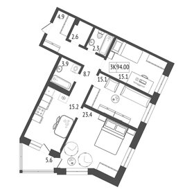 Квартира 94 м², 3-комнатная - изображение 2