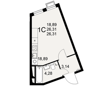 26,3 м², квартира-студия 3 800 000 ₽ - изображение 77