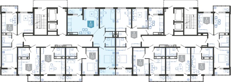 69,6 м², 2-комнатная квартира 12 500 000 ₽ - изображение 42