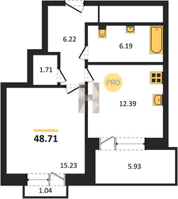 Квартира 48,7 м², 1-комнатная - изображение 1