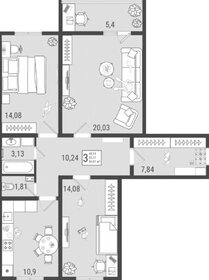 Квартира 85 м², 3-комнатная - изображение 1