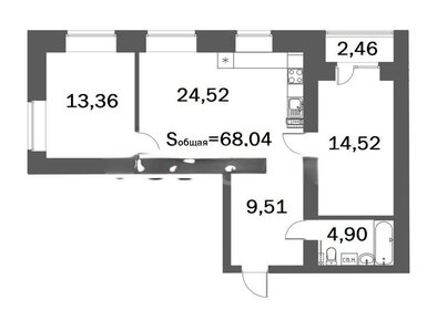 Квартира 68 м², 3-комнатная - изображение 1