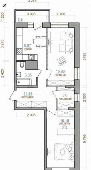 63,8 м², 2-комнатная квартира 5 350 000 ₽ - изображение 1