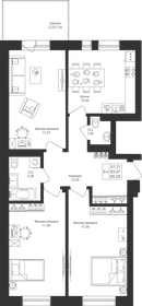 Квартира 85,3 м², 3-комнатная - изображение 1