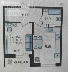 Квартира 35,7 м², 1-комнатная - изображение 1