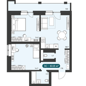 28 м², 1-комнатная квартира 2 750 000 ₽ - изображение 82